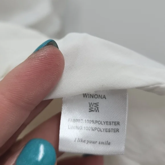 Winona white long-sleeved lined dress - Picture 5 of 5